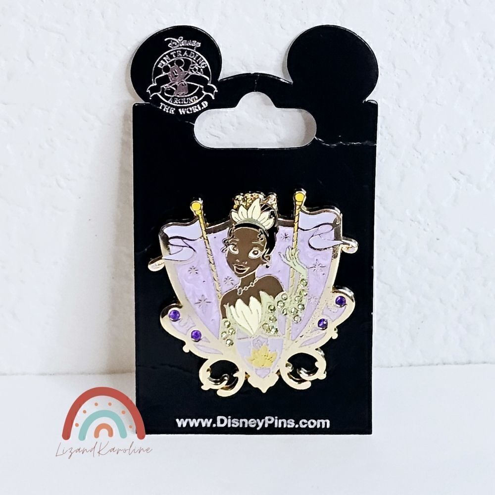 New! Disney Parks Princess and the Frog Princess Tiana Jeweled Crest Trading Pin